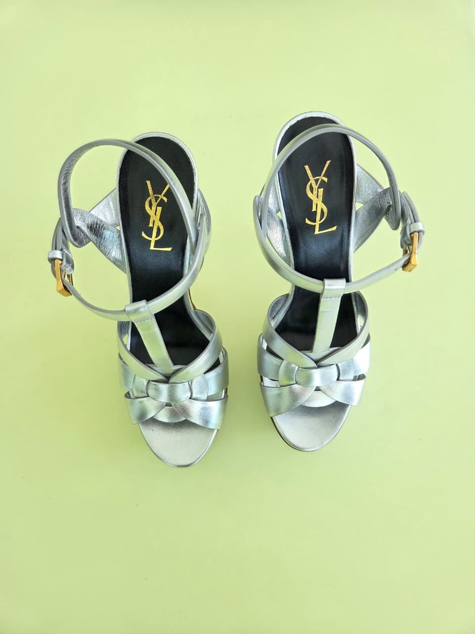 Zapatillas Saint Laurent Paris de Piel Metalizada Plata - Imagen 2