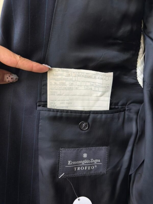 Traje Ermenegildo Zegna Azul Marino Rayado Lana