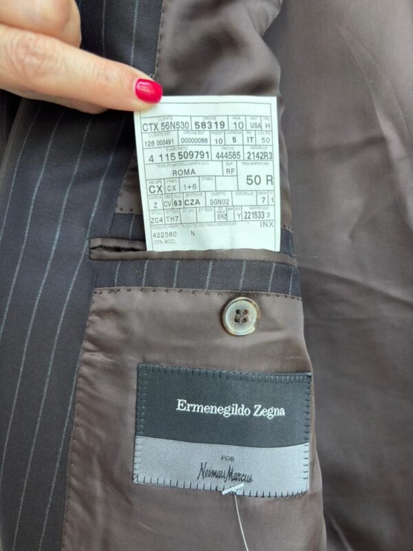 Traje Ermenegildo Zegna Café Chocolate Rayado Lana