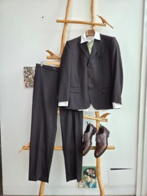 Traje Ermenegildo Zegna Café Chocolate Rayado Lana