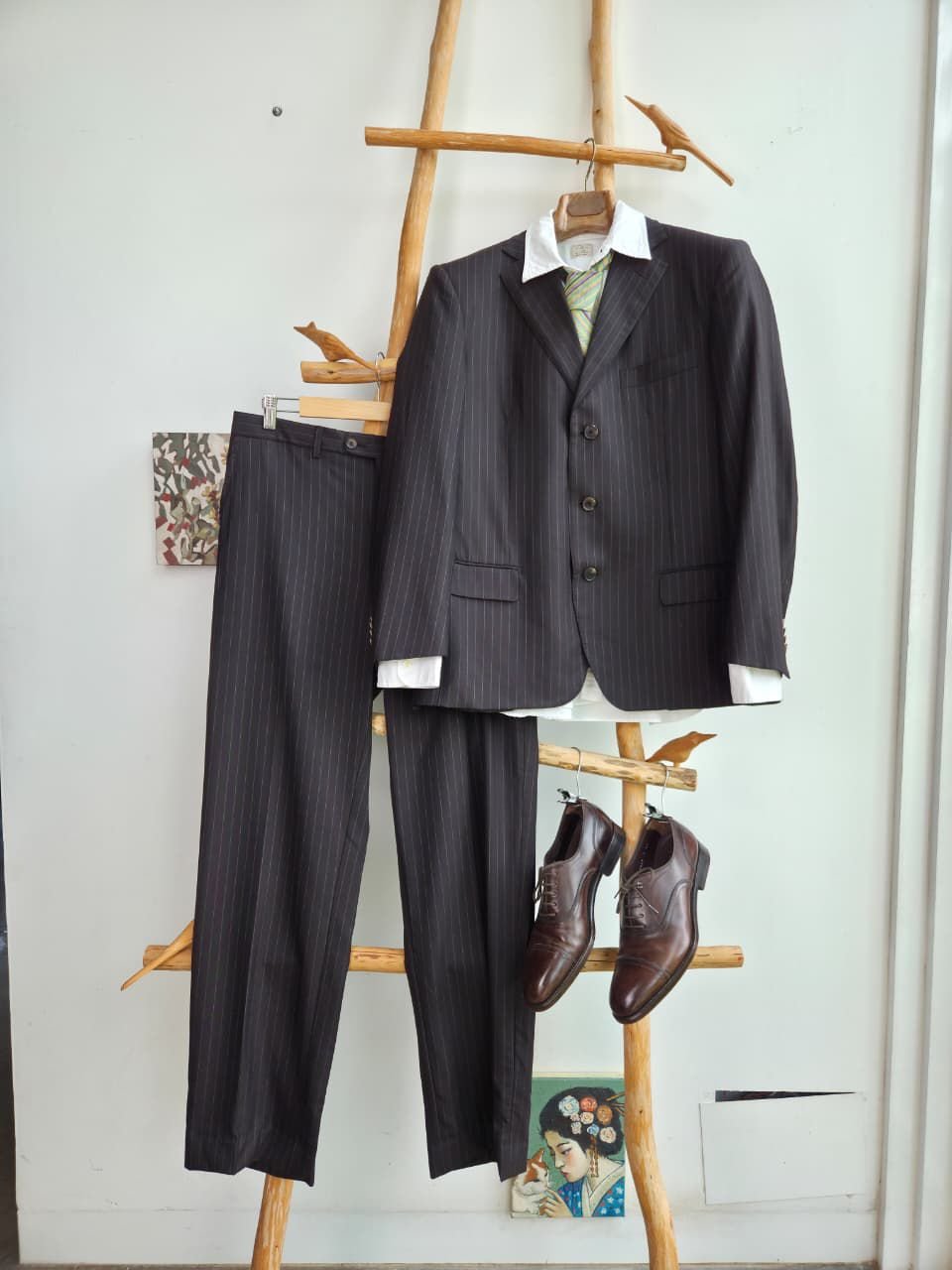 Traje Ermenegildo Zegna para Neiman Marcus en Lana Café con Raya Diplomática