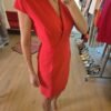 645154 Vestido Rojo Purificación García Elegante Cruzado