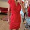 6545654 Vestido Rojo Purificación García Elegante Cruzado