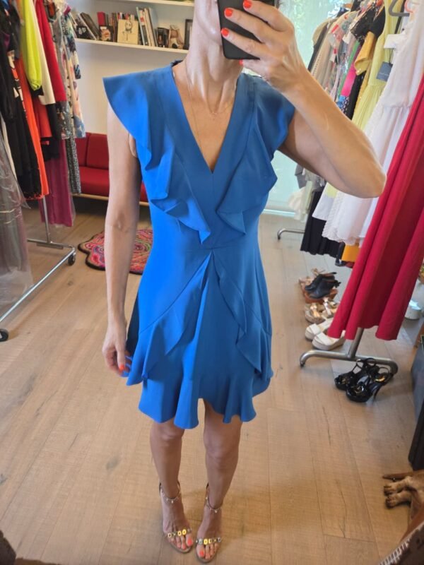 vestido bcbg Vestido BCBG Azul Rey con Olanes Nuevo con Etiqueta