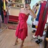 Vestido Strapless HALSTON Rojo Cereza
