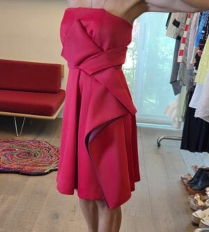 Vestido Strapless HALSTON Rojo Cereza