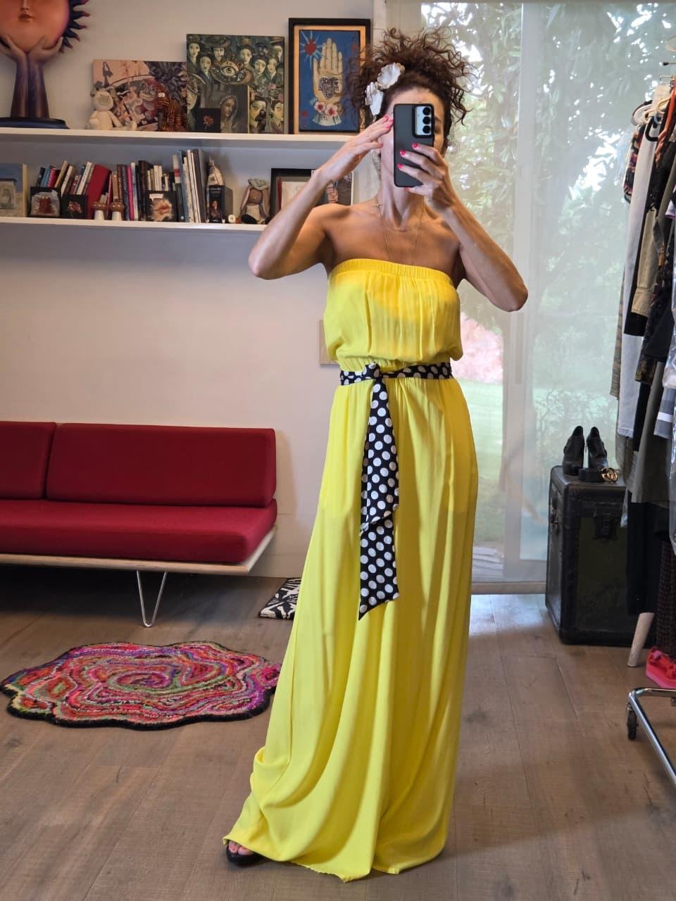 Vestido Largo Strapless Splendid Amarillo | Nuevo con Etiqueta