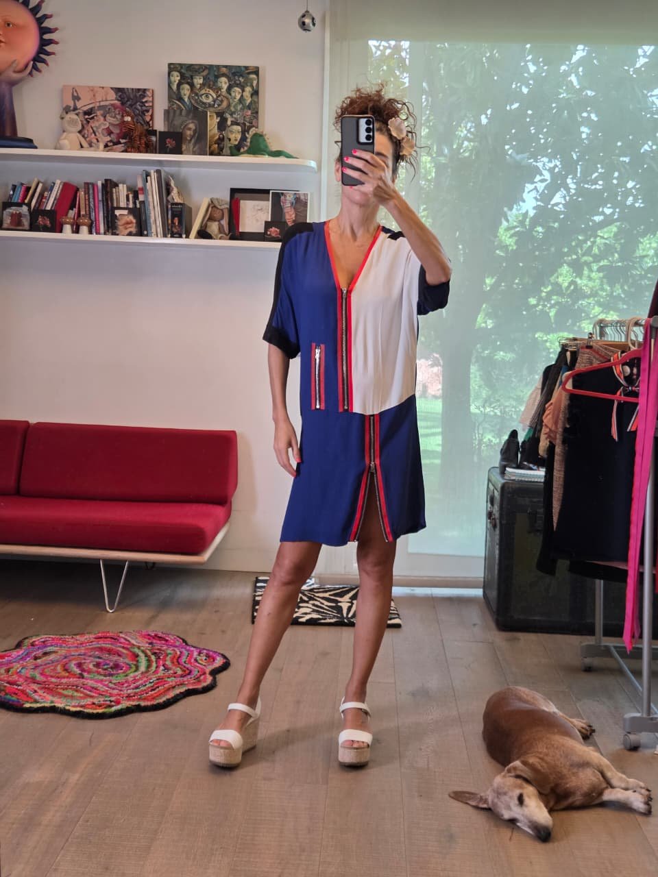 Vestido Bimba y Lola Color Block con Cierres Decorativos - Imagen 3